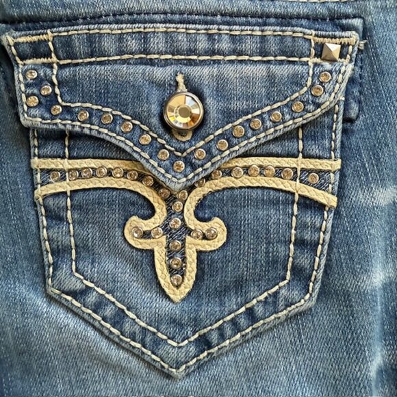 ROCK REVIVAL⚜️ Noelle Low Rise Capri Jeans 🤘👖 Size 27 - Picture 11 of 16